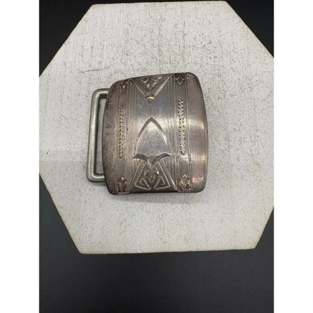 C.B. Marks & Co Sterling Silver Antique Belt Buckle Cincinnati Arts Crafts 20.9g